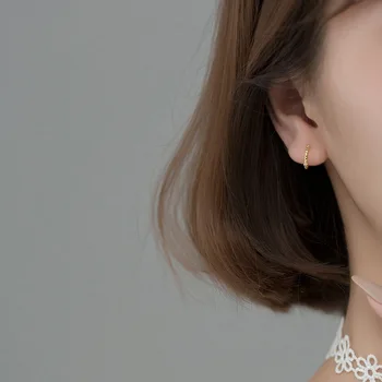 WANTME Resnično 925 Sterling Silver Fashion korejski Preprost Cirkon Stud Uhani za Ženske Očarljivo Dekle Rojstni dan Nakit Darilo