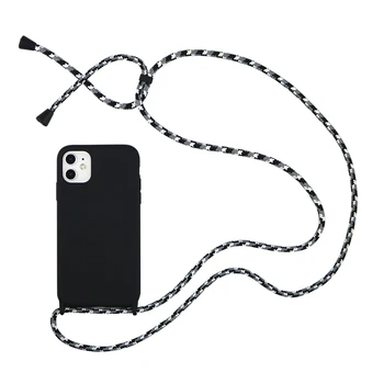 Crossbody Ogrlica Mobilni Telefon Primerih za iPhone 11 X XS MAX XR 6s 6 7 8 Plus Vrvica za opaljivanje tega Silikonski Pokrov z vratu Traku verige funda