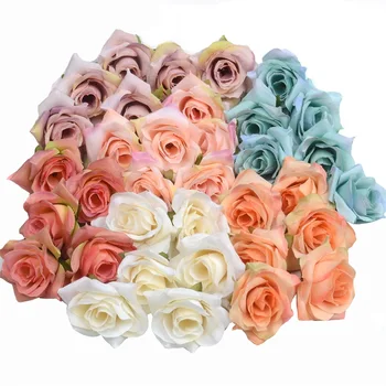 50pcs/veliko umetnih cvet 4 cm svile rose cvet glavo svate, dekoracijo doma DIY venec album obrti ponaredek cvet