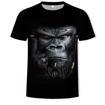 Poletje moda, moška t-shirt živali ape opica 3D tiskanih priložnostne t-shirt za moške hip-hop street moška oblačila t-shirt za moške