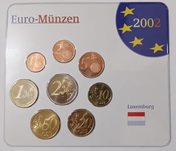 Unc Resnično Izvirno Kovancev Celoten Sklop 8 Kos Luksemburg 2002 1 Centt-2 Eur Resnično Zbiranje Kovancev Unc