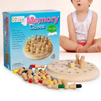 Lesene Memory Match Palico Šah Otroci, Otroci Puzzle Izobraževalne Vlak Možganih Igrača