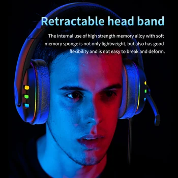 Profesionalne Gaming Slušalke Led Luči Igralec Slušalke za Računalnik Nastavljiv Bass PC Stereo Slušalke Z Mikrofonom Darila 3,5 mm