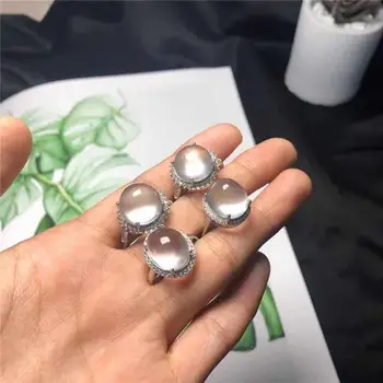 Novo srebro naravnih jadeit povezane kamen, voda, pena jade napredno občutek obrti moških in žensk, parov odpiranje prstan nastavljiv