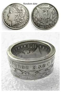 Morgan Srebro Dolar Kovanec Obroč 'eagle' Silver Plated Ročno izdelan V Velikosti 8-16