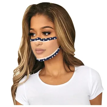 5PCS Odraslih tiskanje Šivanje Masko za Ustnice Jezik Visual Mode Maske brez Ovir Komunikacije Pregleden Obraza, ki Zajema Krpo