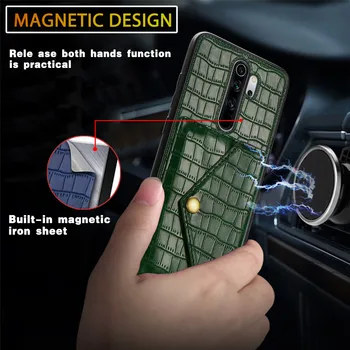 Luksuzni Magnetno Držalo za Kartico Primeru za XiaoMi Redmi Opomba Opomba 8 9 9 Pro Max K30 Pro 10 Lite Usnjene Denarnice Nazaj Primeru Telefon Kritje
