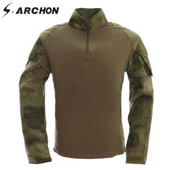 S. ARCHON Taktične Vojaške Vojske Rokavi Moški Majice z Dolgimi Rokavi Multicam Uniformo Žaba bo Ustrezala T Srajce 12 Prikrivanje Barve Oblačil
