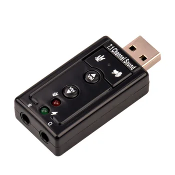 Etmakit Mikrofon Avdio Zunanjo USB Zvočno Kartico Adapter Virtualni 7.1 USB 2.0, Mikrofon Zvočnik, Audio Slušalke