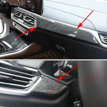 Ogljikovih Vlaken nadzorna plošča Air Vent Vtičnico Centralne Trim Pokrov, Okvir Zaščito, Primerni Za BMW X5 G05 2019 2020 Dodatki