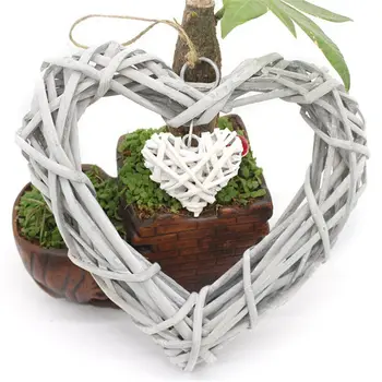 Moda Romantično Protja Rattan Srce Visi Venec Poročni Ljubezen Dobave Doma Dekoracijo Stranka ornament nastavite srce obesek