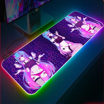 Moneko Anime Igre Mouse Pad RGB Mini Laptop Tipkovnici Pad Zaklepanje Dsek Mat, LED Barva Svetlobe Mouse Pad XXL Igralec Igralni Pripomočki