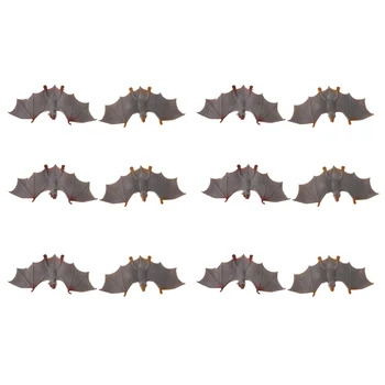 24Pcs Mini Črno Sivo Plastično Bat Model, ki Plujejo pod Živali figuric, Pogodbenice Prednost, Doma Dekor, Zbirka Nastavitev