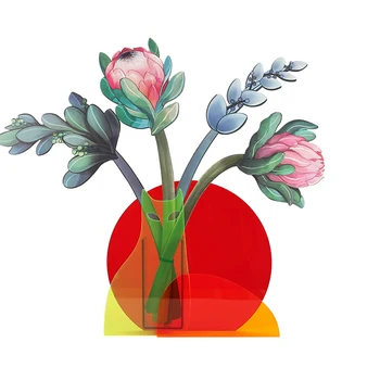 Doma Dekor Nordijska Ins Slog Akril Vaza Posušen Cvet Posodo Ustvarjalnih Namiznih Vaze Hydroponic Cvetlični Aranžma