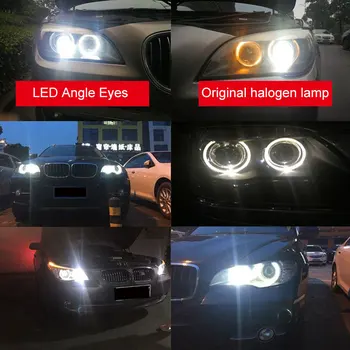 2x Canbus LED Angel Eyes luči 10w 20w 30w 60 w H8 LED HID Žarnica Za BMW E60 E61 E63 E64 E70 X5 X6 E71 E82 E87 E89 Z4 E90 E91 E92