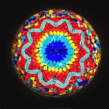 Najnovejši turški mozaik stropne Svetilke letnik art deco Obrtniški lamparas de mesa Stekla romantične svetlobe lamparas con mozaik