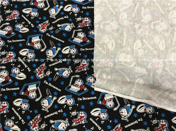 50x165cm Risanka Doraemon elastičnost plesti bombažne tkanine Za Šivanje diy Mozaik baby T-majice fant majica oblačil, Tekstilnih