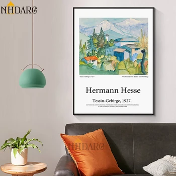 Hermann Hesse Tessin Gebirge Platno Slikarstvo Krajine Plakat Pop Art Tisk Dekoracijo Sten Sliko za Dnevni Sobi Doma Dekor