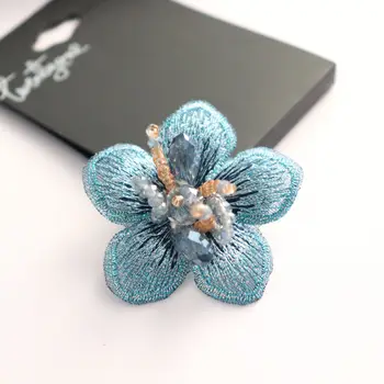Barvita 3D ročno beaded cvet obliž klobuk nakit uhani aplicirano dekorativni dodatki oblačila DIY