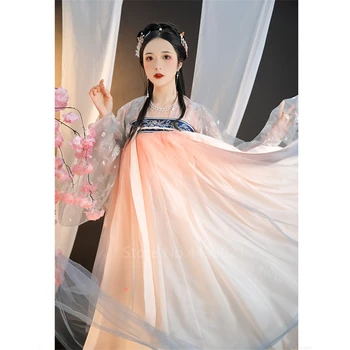 Hanfu Ženske Obleke Kitajska Tradicionalna Oblačila Festival Obleko Ples Kostum Vezene Starih Ljudskih Stopnji Uspešnosti Dekle Set
