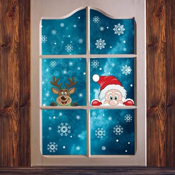 Okno Nalepke Božič Statične Nalepke Za Dekoracijo Doma Dekor 8 Listov Za Večkratno Uporabo