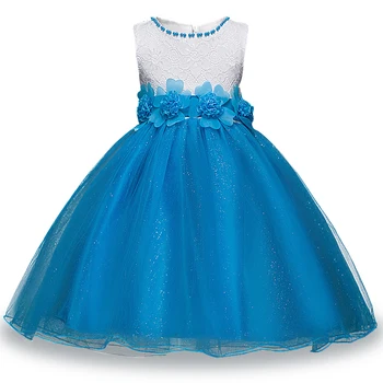 2020 Poletje, Dekleta, Obleka Princess Lok Cvet Otroci Poročne Obleke Za Dekleta Oblačila Baby Rojstni Kostum Otroci Oblačila