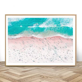 Plaža Print Surf Umetniško Platno Slikarstvo Boho Dekor Retro Črno Belo Kaliforniji Ocean Plakatov in Fotografij Moderna Dnevna Soba Slike
