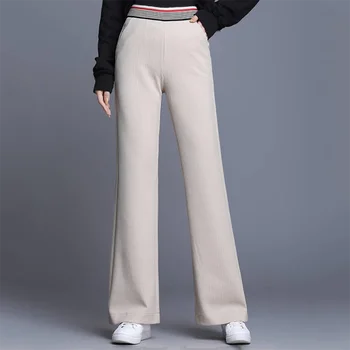 Elegantno vitek Flare hlače ženske modni ulične visoke pasu bell dnu hlače ženske priložnostne stretch barva hlače 2XL