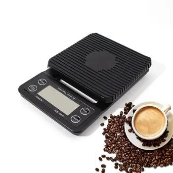 Budilka Čas Kave Obsega Črna Abs Plastike 5 kg/0.1 g Kave Lestvice Z Timer, LED Zaslon Baterija Polnjenje Espresso Lestvici