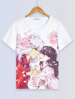 Inuyasha T-shirt Anime Kikyo Majica s kratkimi rokavi Ženske tshirt Higurashi Kagome Sesshoumaru cosplay Kratek rokav Vrhovi Moških Tees