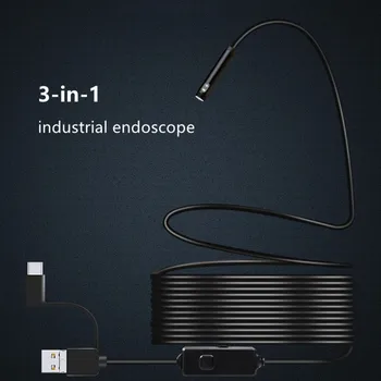 720P TIP-C USB 3In1 Dvojno objektiv Endoskop Kamera za Avto Prilagodljiv Fotoaparat Endoskop Kamera za Pametni telefon Android, PC Endoscopio