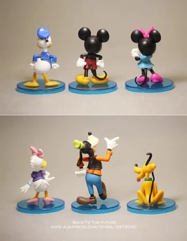 Disney Mickey Miške Minnie 4pcs/set 6-8 cm Dejanje Slika Držo Anime Dekoracijo Zbirka Figur Toy model za darilo otrok