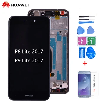 Za Huawei P8 lite 2017 PRA-LA1 PRA-LX1 LCD-Zaslon, Zaslon na Dotik, Računalnike z okvirjem Zbora za huawei p9 lite LCD 2017