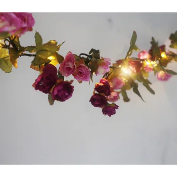 1.7 M malo rose cvet baterije Bakrene žice LED pravljice niz luči za božič Sveti Garland poročno dekoracijo stranka dogodek