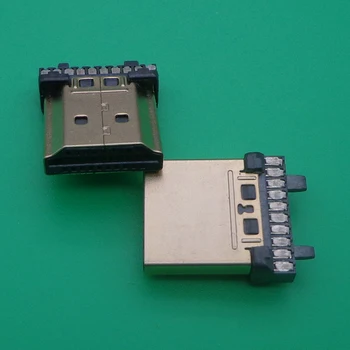 20-100 kozarcev 19 pin Moški Vtič Priključek Zlato plating HDMI je združljiv DIY Sockect popravila zamenjava Spajkanje tip Žice, Spojke