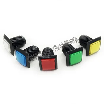 10pcs 33 mm LED Osvetljeni Arkadna Gumb 12V Kvadratnih Pritisni Gumb z Mikro Stikalo za kovance Igre (5 barv)