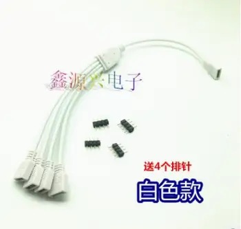 4 Pin RGB RGBW Podaljšek Ženski Konektor 1 do 4 Razdelilniki kabli za RGB LED Trak Svetlobe