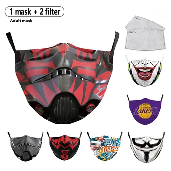 Prah Maske 3D Vzorec Tiskanja za Večkratno uporabo Filtrov Masko za Odrasle Bombaž Masko na Prostem Obrazno Masko za Odrasle Stroj Maske Tkanine Masko