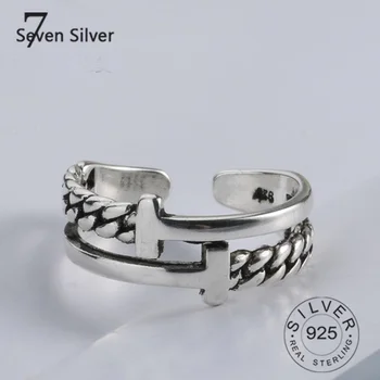 S925 sterling srebro odprt obroč Romantično Retro dvoslojno smeška oznako za Ženske, Moške, Ustvarjalno Ljubezen Vedno Odprta Prst