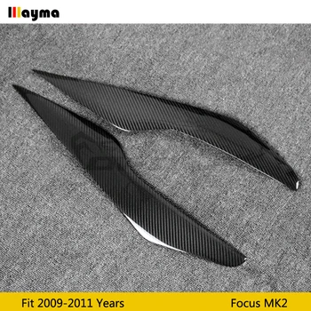 Za Ford Focus 2009 - 2011 Ogljikovih vlaken smerniki okrasni pokrovi veke MK2 Fiber glass FRP premaz spredaj lučka obrvi nalepka