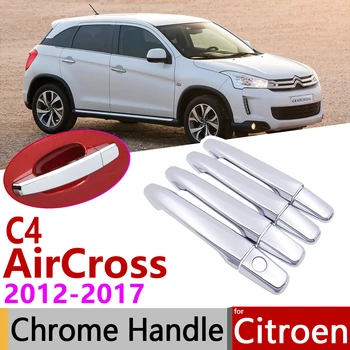 Za Citroen C4 AirCross C4-AirCross 2012~2017 Chrome Vrat Ročaj Kritje Avto Dodatki Nalepke Trim Nastavite 2013 2016