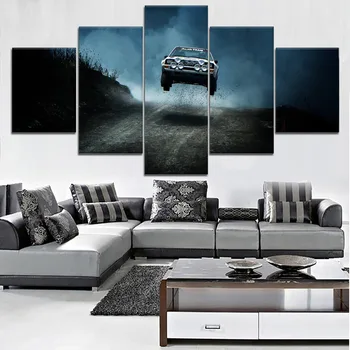 Sodobne HD Natisnjeni Stenske Umetnine Platno Modularni Slike 5 Kosov Ekstremnih Športov Slikarstvo Domu Dekorativni Dakar Rally Avto Plakat