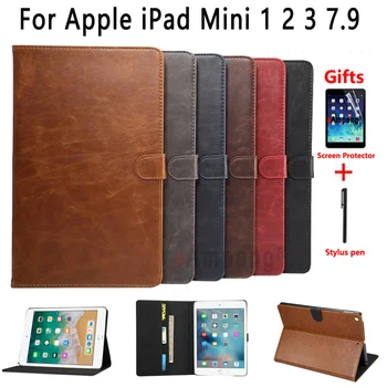 Premium Usnjena torbica za iPad Mini 1 2 3 7.9 Mini 2 Mini 3 Smart Auto Spanja Zbudi Shockproof Flip Tablet Kritje Lupini