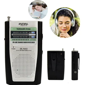 Ročni Digitalni Univerzalni BC-R20 Žep Radio Teleskopsko Anteno Mini AM/FM Radijski Sprejemnik z Zvočnik Slušalke Jack