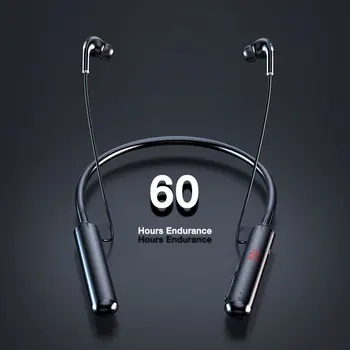 EARDECO Power LED Zaslon Bluetooth Slušalke Stereo 60 Ur Vzdržljivosti Bas Brezžične Slušalke Neckband Slušalke TF Kartice Magnet