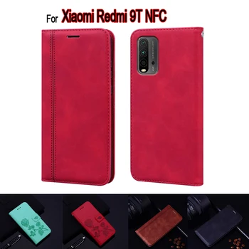 Za Xiaomi Redmi 9T NFC Primeru Usnja Flip Book Funda Kritje Na Xiomi Redmi 9 T NFC Primeru, Denarnico, Telefon Zaščitni Lupini Capa Coques