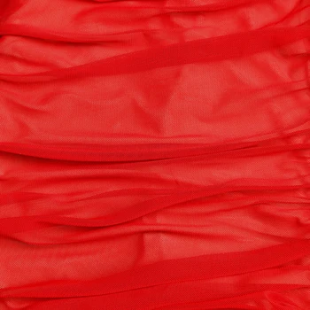 NewAsia Ruched Poletje Oblačenja Žensk Nove Seksi Eno Pleče Dolgo Rokav Klub Stranka Obleko Rdečega Očesa Bočnih Delih Bodycon Dolgo Obleko