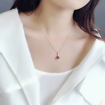 Preprosta modna fan oblike krilo ženske z titana jekla ogrlica rose zlata clavicle verige za trendy ženske dekle darila