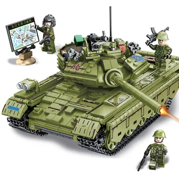 SEMBO Vojaške WW2 Vojske figuric Tip 85 59 Glavni bojni Tank Modelu Vozila Gradnik kompleti za otroke, Izobraževalne Igrače Darilo