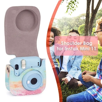 Prenosni Hitra Kamera Primeru Vrečko PU Usnje Vrečko Kritje Fotoaparat Zaščitna torbica z naramnico Za Fujifilm Instax Mini 11